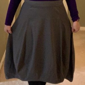 Eileen Fisher, gray bell skirt, mid length size XL